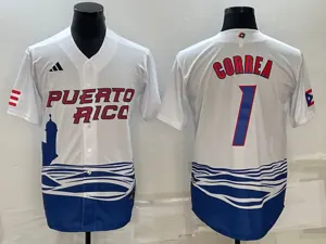 White Puerto Rico 2023 World Cup Baseball Jerseys 37