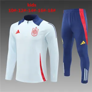 2024 Spain Kids Long Sleeve Training Suit Football Shirts