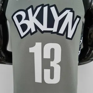 75th Anniversary Harden #13 Brooklyn Nets City Edition Gray NBA Jersey 9