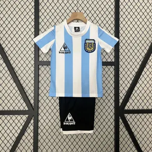 1986 Argentina Home Retro Kids Kits Children Sets Football AAAAJerseys Yupoo