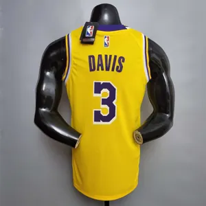 DAVIS #3 Lakers Commemorative Edition Round neck yellow 2