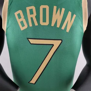 2020 BROWN#7 Boston Celtics City Edition Green NBA Jersey 1