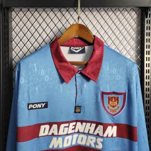 95-97 West Ham Away Retro Long Sleeve Kit Vintage Shirt Sport AAAAJersey Yupoo 3