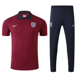 25-26 England Red POLO Training Kits Football Tracksuits