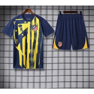 25-26 Atletico Madrid Navy&Yellow Training Kits Football Tracksuits 5
