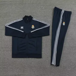 24-25 Real Madrid Long Sleeve Kits Black Jacket Suits Soccer Jerseys Yupoo 1