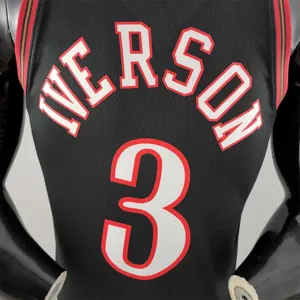 Retro Philadelphia 76ers Iverson #3 big meteor black NBA Jersey 3