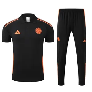 25-26 Colombia Black POLO Training Kits Football Tracksuits
