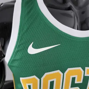 Boston Celtics Tatum #0 Green Gold NBA Jersey 2