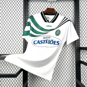 94-95 Sporting Home Football Retro Kit Vintage T-Shirt AAAAJersey Wholesale Yupoo 7