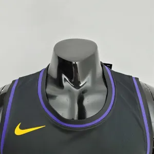 2021 JAMES#6 Los Angeles Lakers Black Latin Black NBA Jersey 7