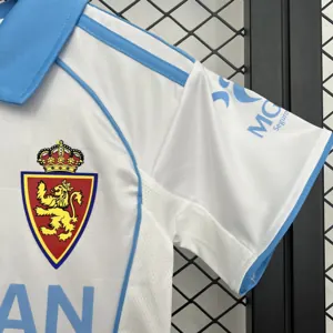 25-26 Real Zaragoza Home Kid Kits Youth Apparels Football AAAAJersey Dropship Yupoo 5