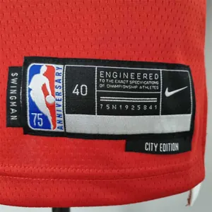 75th Anniversary 2022 Season Chicago Bulls CARUSO #6 City Edition Red NBA Jersey 7