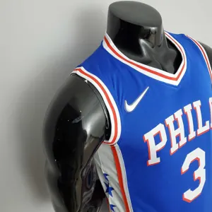 75th Anniversary Philadelphia 76ers IVERSON#3 Blue NBA Jersey 3