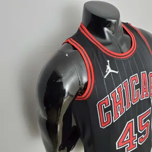 75th Anniversary Jordan #45 Bulls Flyers Black NBA Jersey 2