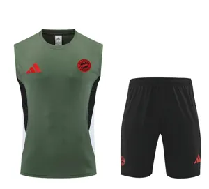 25-26 Bayern Munich Green&Black Training Kits Football Vest Suits