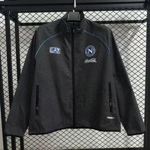 25-26 Naples Pad Printed Black Waterproof Windbreaker Jackets AAAAJersey Yupoo