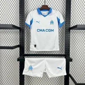 25-26 Olympique Marseille Home Kid Kits Youth Apparels Sino AAAAJersey Supply Yupoo