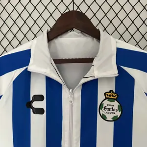 23-24 Santos Laguna Reversible Windbreaker White&Blue Double-Sides Jacket Soccer Jerseys For Sa 3