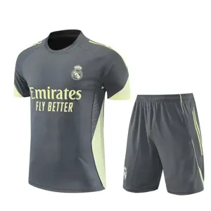 25-26 Real Madrid Grey&Green Training Kits Football Tracksuits