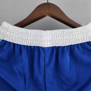 Los Angeles Lakers retro NBA Shorts Blue White Trim 6