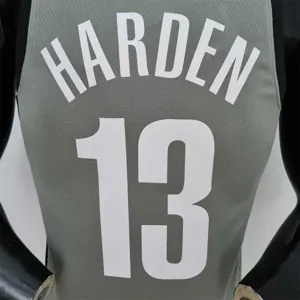 75th Anniversary Harden #13 Brooklyn Nets City Edition Gray NBA Jersey 6