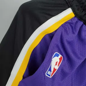 Lakers Purple Black Side NBA Shorts 6