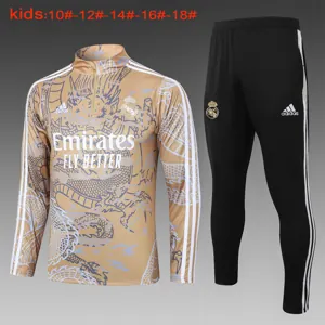 23-24 Real Madrid Kids Long Sleeve Training Suit Football Shirts