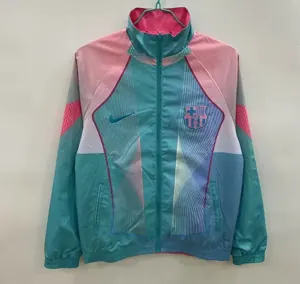25-26 Barcelona Pink&Blue Windbreaker Double-Sided Jackets AAAAJersey Dropship Yupoo 12