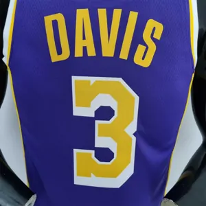 75th Anniversary Davis #3 Los Angeles Lakers Jordan Purple NBA Jersey 7
