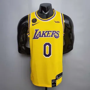 KUZMA #0 Lakers Commemorative Edition Round neck yellow