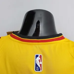75th Anniversary 2202 Season YOUNG#11 Atlanta Hawks City Edition Yellow NBA Jersey 4