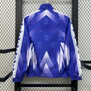 25-26 Real Madrid White&Blue Trench Coat Reversible Windbreaker Double-Sides Jacket 1