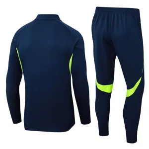 25-26 Real Madrid Navy&Green Training Kits Long Football Tracksuits 1