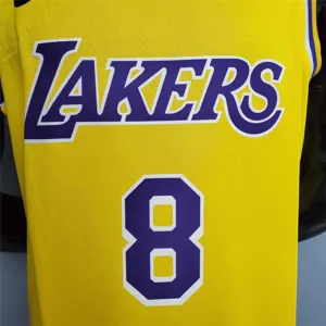 Bryant #8 Lakers Round neck yellow 2