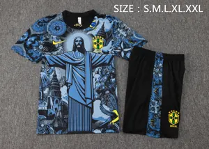 2024 Brazil Christ the Redeemer Blue Special Edition Kit Soccer AAAAJersey Yupoo 1