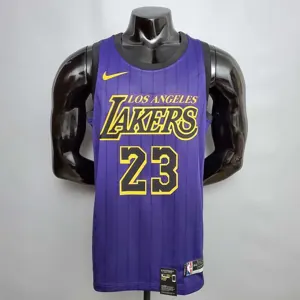 James #23 Lakers Round neck purple