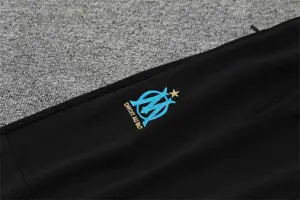 Polo Marseille black with grey-stripe 2
