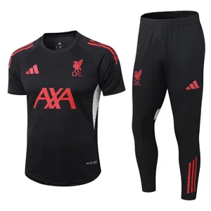 25-26 Liverpool Black Training Player Version Kits Football Tracksuits