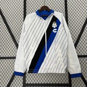 23-24 Santos Laguna Reversible Windbreaker White&Blue Double-Sides Jacket Soccer Jerseys For Sa 1