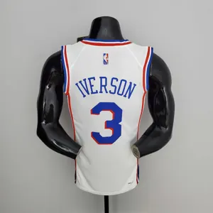 75th Anniversary Philadelphia 76ers IVERSON#3 White NBA Jersey 6