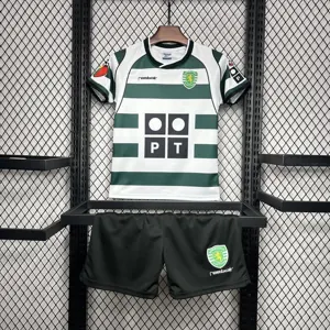 01-03 Sporting Lisbon Home Retro Kid Kits Youth Apparels Football AAAAJersey Yupoo