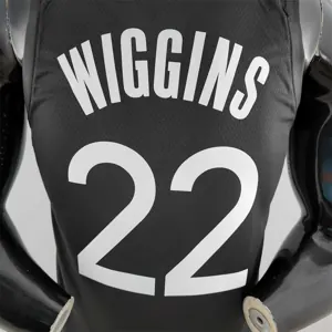 2020 WIGGINS #22 Warriors City Edition Black and Grey NBA Jersey 8