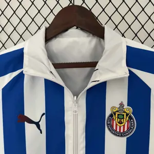 23-24 Chivas Reversible Windbreaker White&Blue Double-Sides Jacket Soccer Jerseys For Sale 5