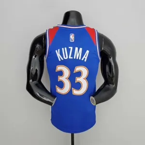 2022 Season Kuzma #33 Talent City Edition Blue Red NBA Jersey 8