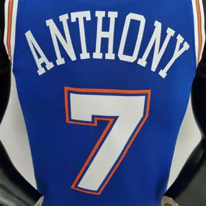 75th Anniversary Anthony #7 New York Knicks Jordan Limited Blue NBA Jersey 7