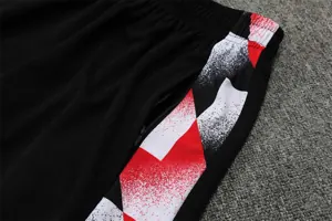 22-23 Manchester United training suit short sleeve kit red black and white color matching 6