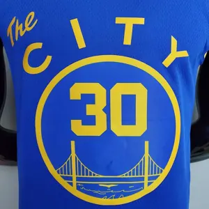 Tram version CURRY#30 Golden State Warriors blue 3