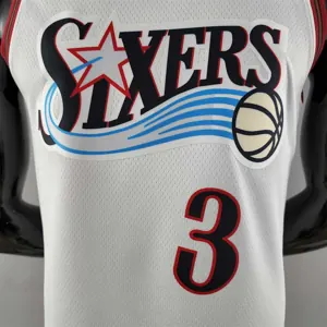 Retro Philadelphia 76ers Iverson #3 big meteor white NBA Jersey 8