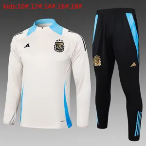2024 Argentina Kids Long Sleeve Training Suit Football Shirts